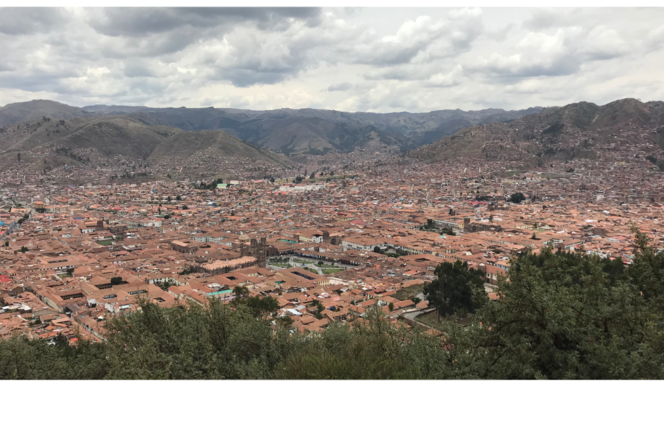 A view of the city from above.